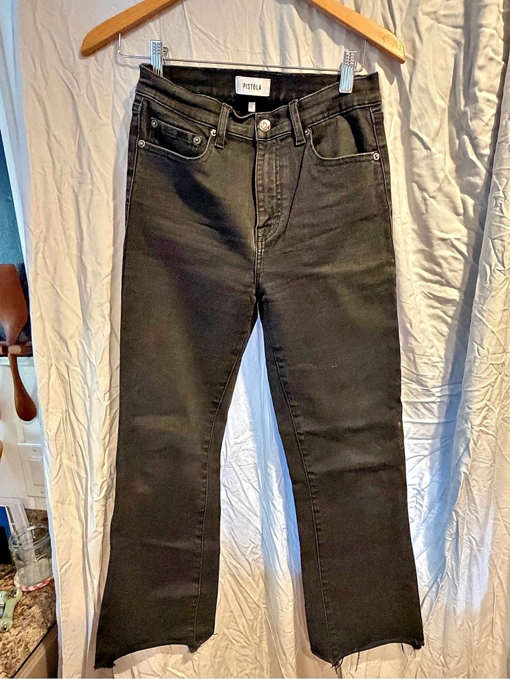 Pistola Lennon High Rise Crop Boot Black Waist 27